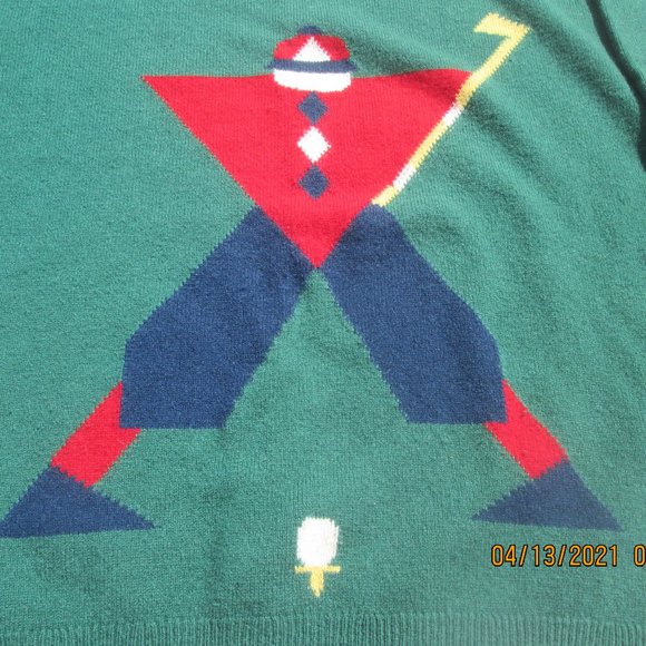 Vtg PRINGLE of Scotland Men's XL Golf Sweater Nick Faldo Collection Green Wool - Picture 3 of 6